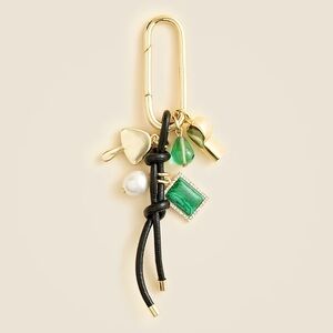 J. Crew Gold and Green Charm, keychain. NWT.